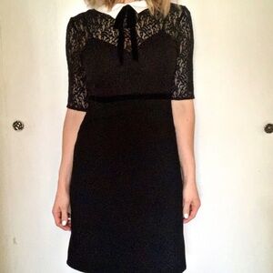 The Kooples Black Lace Long Sleeve Dress